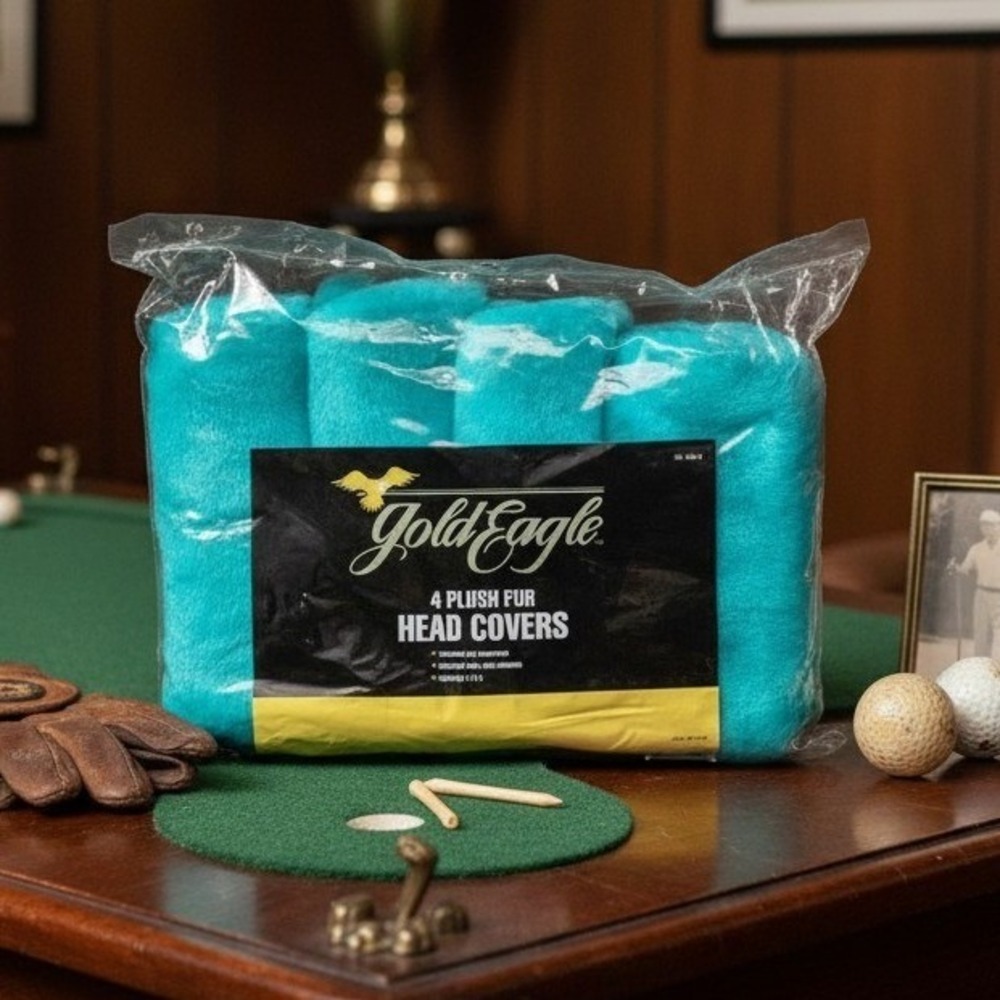 Gold Eagle 4 Plush Fur Golf Club Head Covers Teal Blue Set 1-3-5-X New 90814